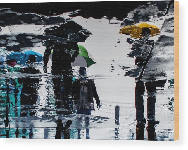 Rain Wood Print featuring the photograph Walk On The Rain by Ekkachai Khemkum