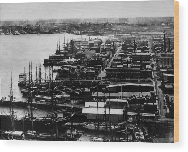 Finance And Economy Wood Print featuring the photograph Waterfront by Henry Guttmann Collection