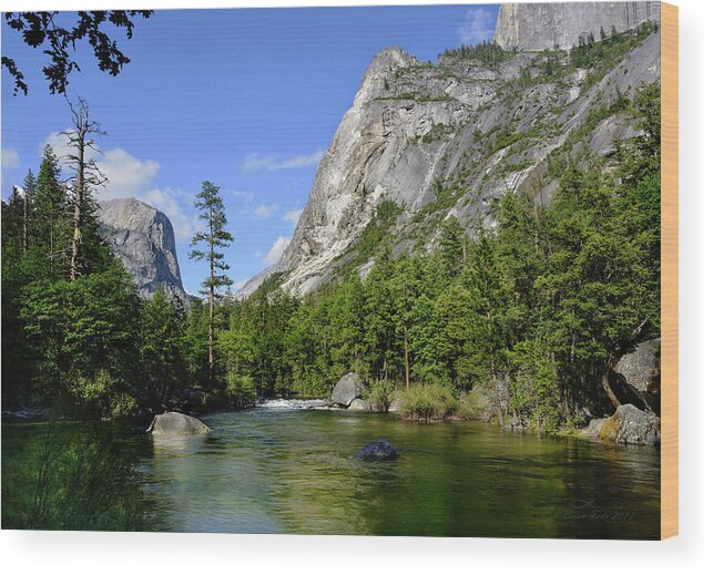 Spring Wood Print featuring the photograph Yosemite Mirror Lake, Lower Pool by Brian Tada