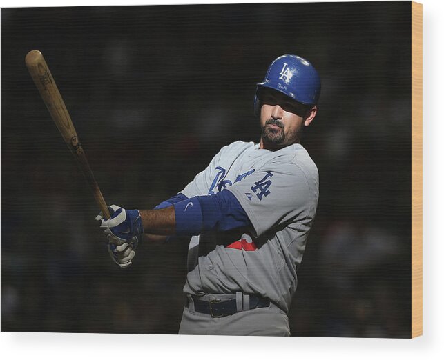 Ninth Inning Wood Print featuring the photograph Adrian Gonzalez by Christian Petersen