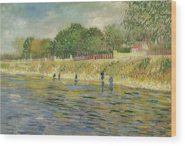  Wood Print featuring the painting Bank of the Seine #1 by Vincent van Gogh