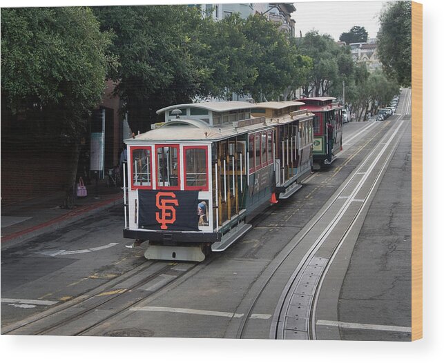 Hyde/powell Line Wood Print featuring the photograph Cable Car #1 by Robert Dann