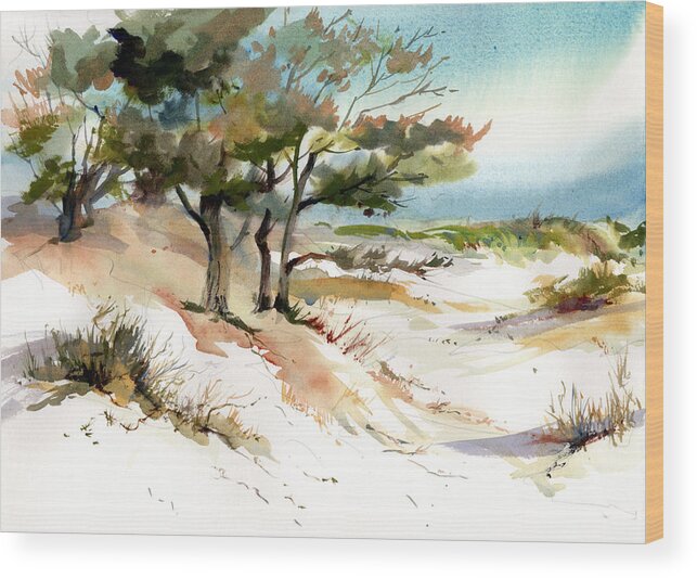 Cape Dunes Wood Print featuring the painting Cape Dunes #1 by P Anthony Visco