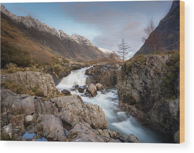 Clachaig Falls Wood Print featuring the photograph Clachaig Falls, Glencoe, Scotland, UK #1 by Sarah Howard