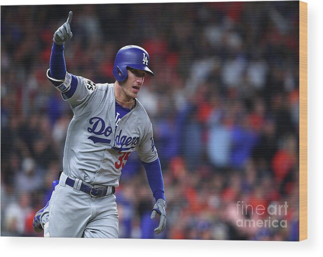 Three Quarter Length Wood Print featuring the photograph Cody Bellinger #1 by Tom Pennington