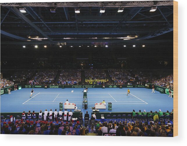 Playoffs Wood Print featuring the photograph Great Britain v Australia Davis Cup Semi Final 2015 - Day 1 #1 by Mark Runnacles