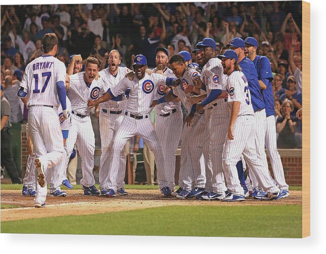 People Wood Print featuring the photograph Kris Bryant #1 by Jonathan Daniel