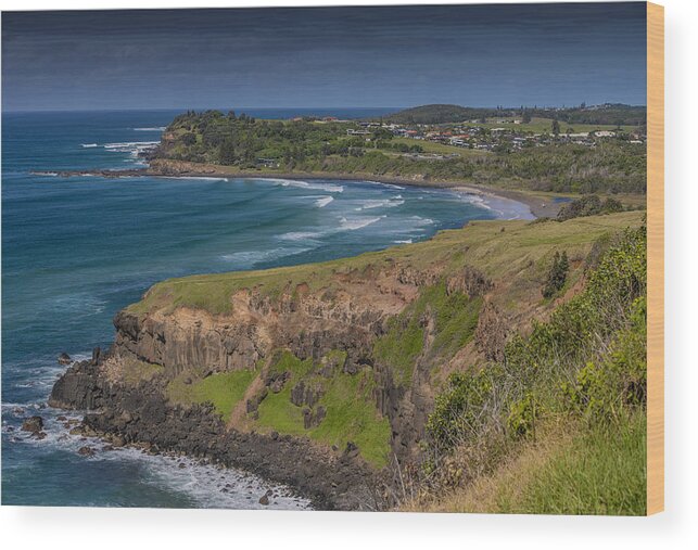 Tranquility Wood Print featuring the photograph Lennox head coastal view, New south Wales, Australia. #1 by Southern Lightscapes-Australia
