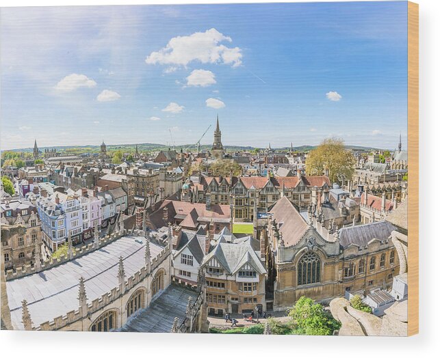 Trinity Wood Print featuring the photograph Oxford University Panorama #1 by Ian.CuiYi