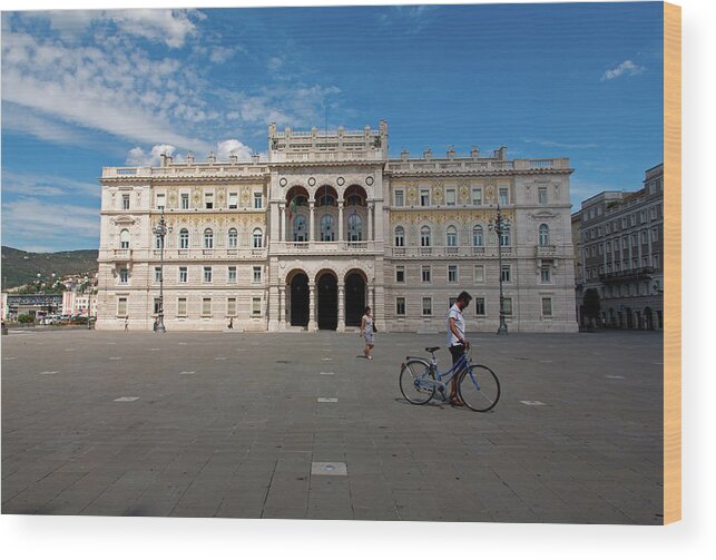 Trieste Wood Print featuring the photograph Piazza unita d'italia, Trieste #1 by Ian Middleton