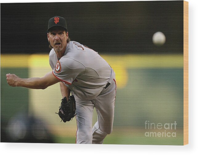 People Wood Print featuring the photograph Randy Johnson #1 by Otto Greule Jr