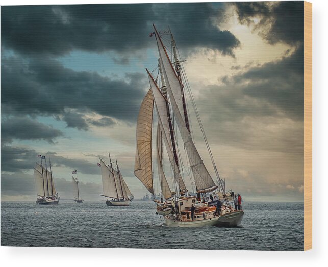  Wood Print featuring the photograph Windjammer Fleet by Fred LeBlanc