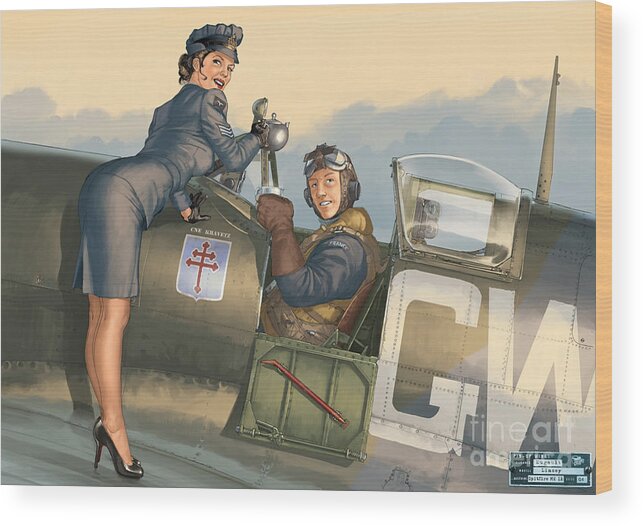 World Wood Print featuring the photograph WW2 Pinup #1 by Action