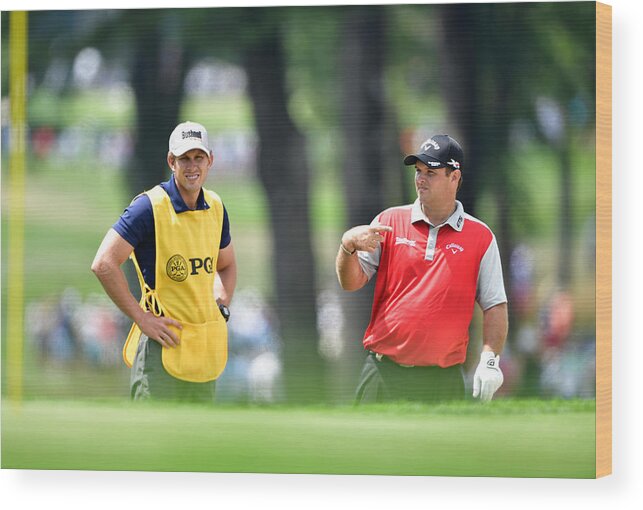 Patrick Reed Wood Print featuring the photograph PGA Championship - Round Two #10 by Stuart Franklin
