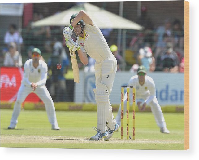 International Match Wood Print featuring the photograph South Africa v Australia - 2nd Test: Day 3 #11 by Gallo Images