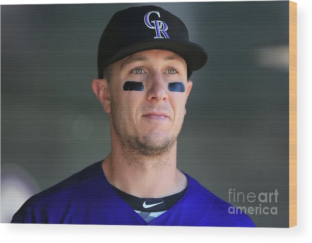 People Wood Print featuring the photograph Troy Tulowitzki by Doug Pensinger