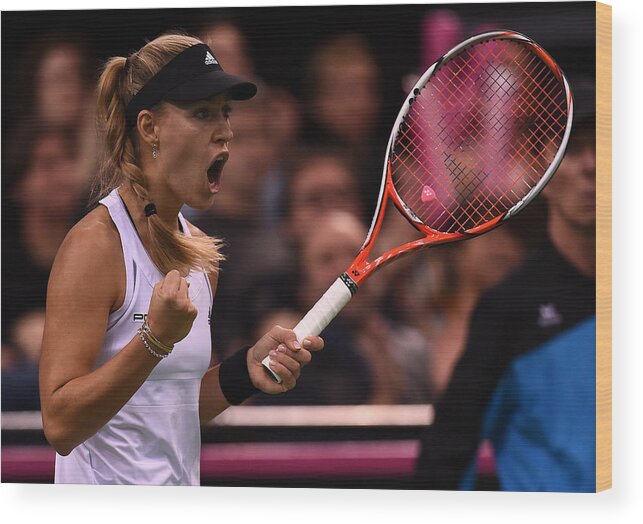 Sport Wood Print featuring the photograph Fed Cup 2015 - Germany v Australia #14 by Dennis Grombkowski