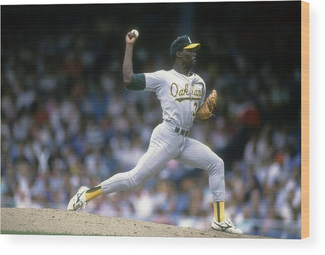 American League Baseball Wood Print featuring the photograph Dave Stewart #15 by Focus On Sport