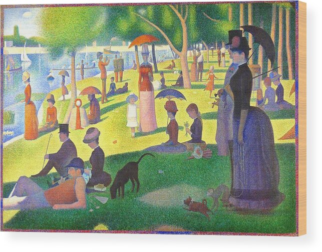 Georges Seurat Wood Print featuring the painting A Sunday On La Grande Jatte #4 by Georges Seurat