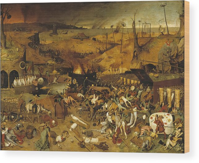 Triumph Wood Print featuring the painting The Triumph of Death by Pieter Brueghel the Elder by Mango Art