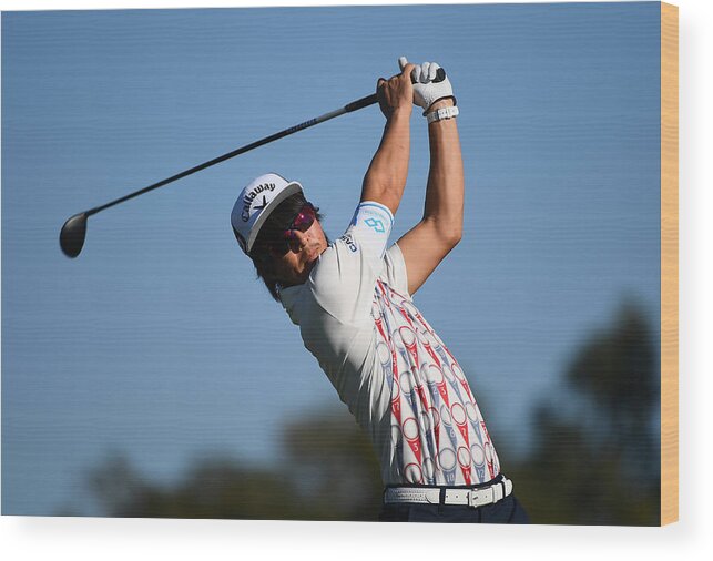 People Wood Print featuring the photograph Farmers Insurance Open - Round One #22 by Donald Miralle