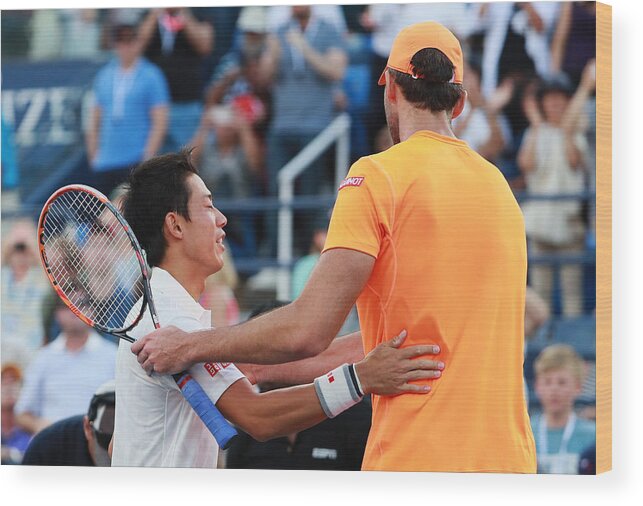 Tennis Wood Print featuring the photograph 2016 US Open - Day 8 #3 by Michael Reaves