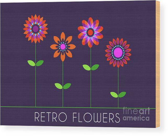 Flower Wood Print featuring the photograph Flower power rock poster by Action