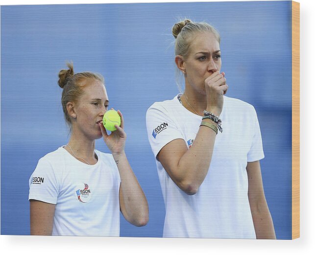 Tennis Wood Print featuring the photograph Georgia v Great Britain: Fed Cup Previews #3 by Jordan Mansfield