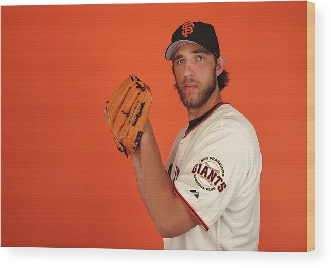 Media Day Wood Print featuring the photograph Madison Bumgarner by Christian Petersen