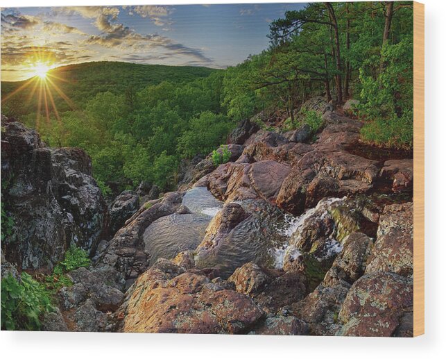 2012 Wood Print featuring the photograph Mina Sauk Falls #3 by Robert Charity