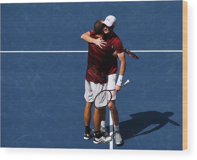 Scoring Wood Print featuring the photograph 2016 US Open - Day 13 #4 by Alex Goodlett
