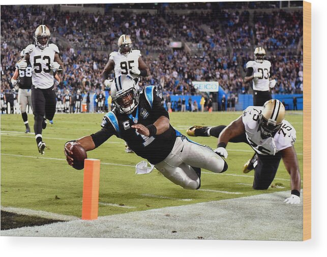 North Carolina Wood Print featuring the photograph New Orleans Saints v Carolina Panthers #4 by Grant Halverson
