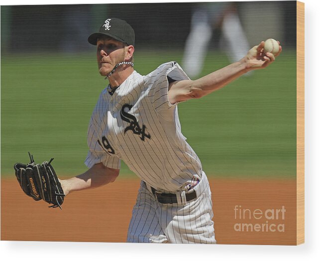American League Baseball Wood Print featuring the photograph Chris Sale by Jonathan Daniel