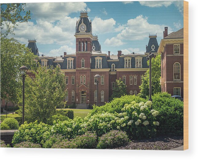 Woodburn Hall Wood Print featuring the photograph Woodburn Hall at West Virginia University in Morgantown WV #4 by Steven Heap