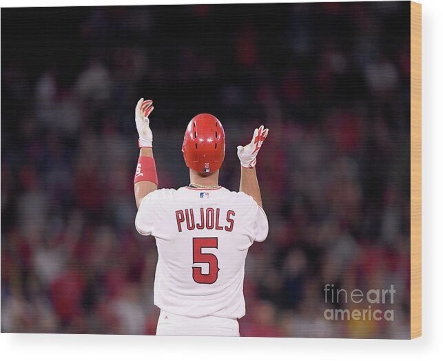 Second Inning Wood Print featuring the photograph Albert Pujols #7 by Harry How