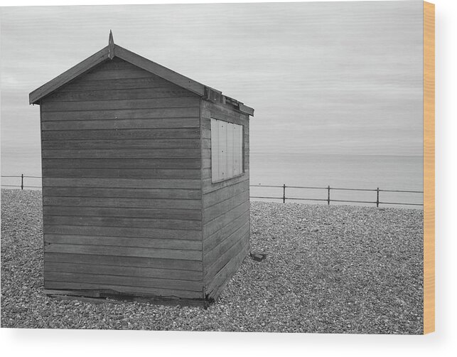 Kingsdown Wood Print featuring the photograph Beach hut at Kingsdown #7 by Ian Middleton