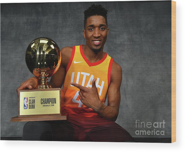 Nba Pro Basketball Wood Print featuring the photograph Donovan Mitchell by Jesse D. Garrabrant