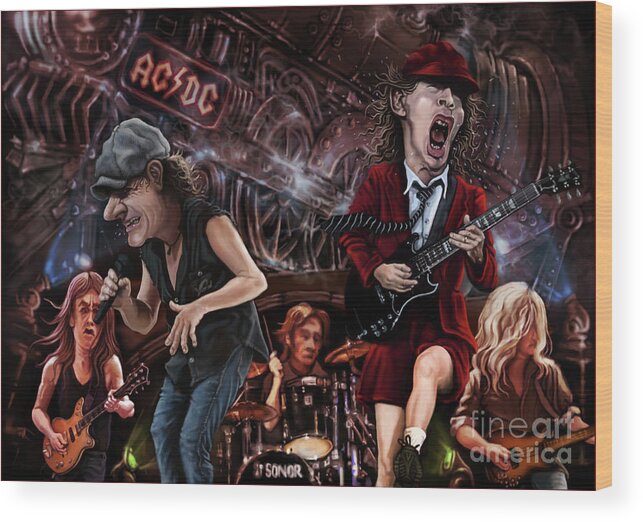 Ac/dc Wood Print featuring the digital art Ac/dc by Andre Koekemoer