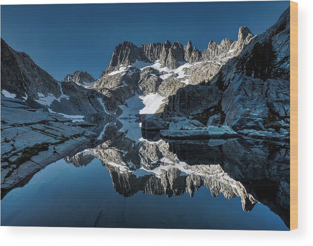 Landscape Wood Print featuring the photograph Alpine Blue Reflection by Romeo Victor