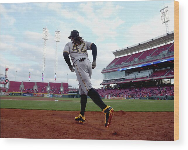 Great American Ball Park Wood Print featuring the photograph Andrew Mccutchen by Andy Lyons