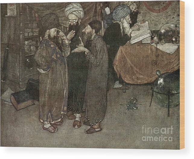 1001 Arabian Nights Wood Print featuring the drawing Arabian Nights, 1913 by Edmund Dulac