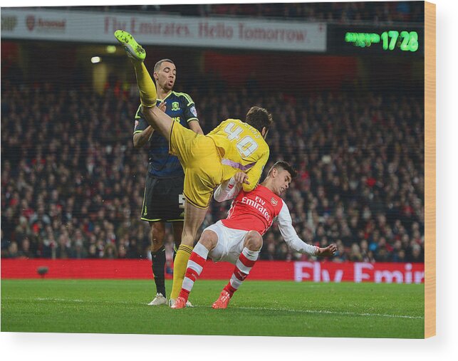 The Emirates Stadium Wood Print featuring the photograph Arsenal v Middlesbrough - FA Cup Fifth Round by Jamie McDonald