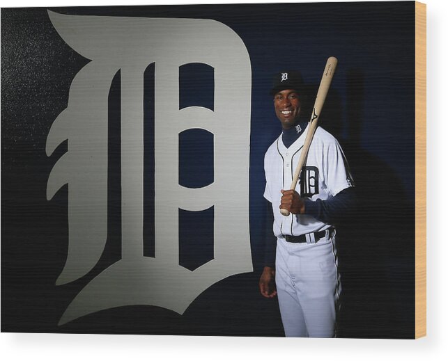 Media Day Wood Print featuring the photograph Austin Jackson by Kevin C. Cox
