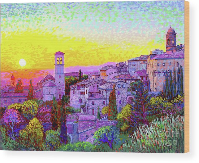Italy Wood Print featuring the painting Basilica of St. Francis of Assisi by Jane Small