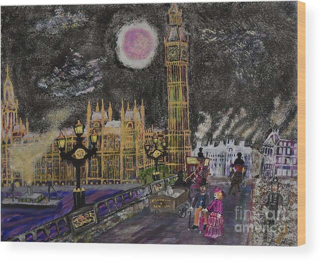 Big Ben Wood Print featuring the painting Big Ben 1885 by David Westwood
