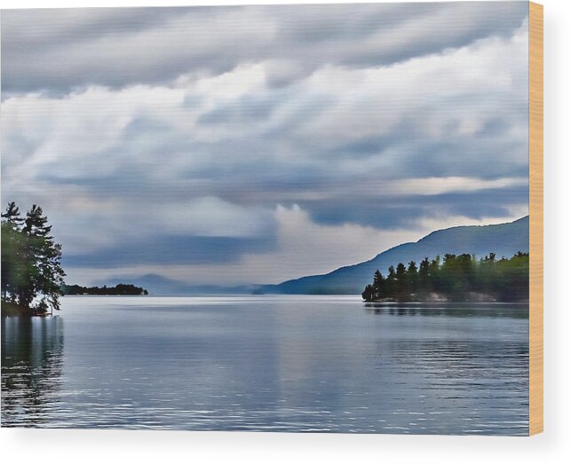 Clouds Wood Print featuring the photograph Big Clouds Over Lake George by Russel Considine