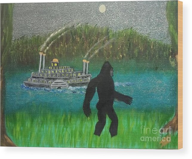 Bigfoot Wood Print featuring the painting Big Foot by David Westwood