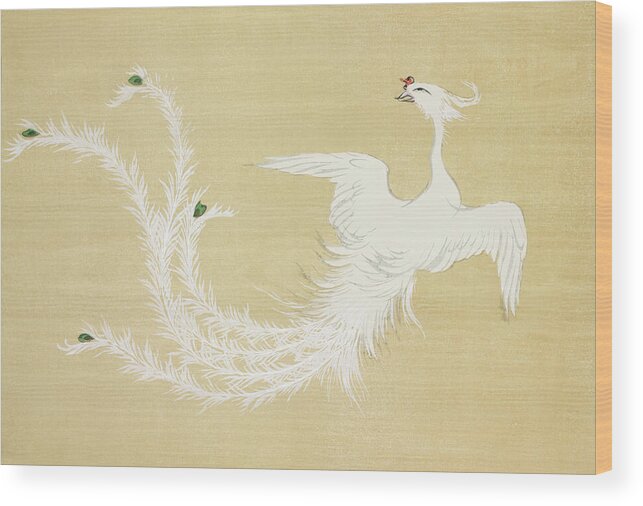 Kamisaka Sekka Wood Print featuring the painting Bird by Kamisaka Sekka by Mango Art