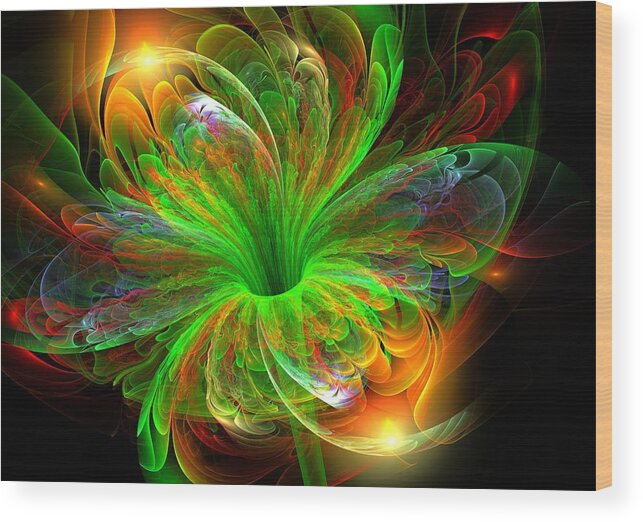 Fractal Wood Print featuring the digital art Birst of Spring by Svetlana Nikolova