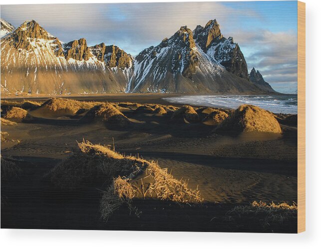 Iceland Wood Print featuring the photograph The Language Of Light - Black Sand Beach, Iceland by Earth And Spirit